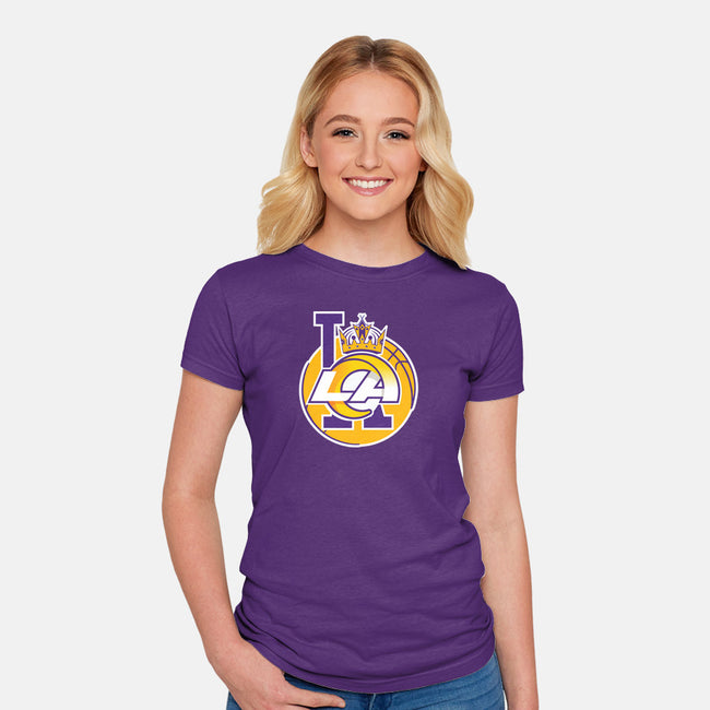 Los Angeles Logo Mashup-womens fitted tee-RivalTees