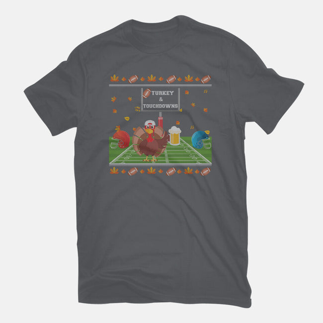 Turkey and Touchdowns-womens basic tee-RivalTees