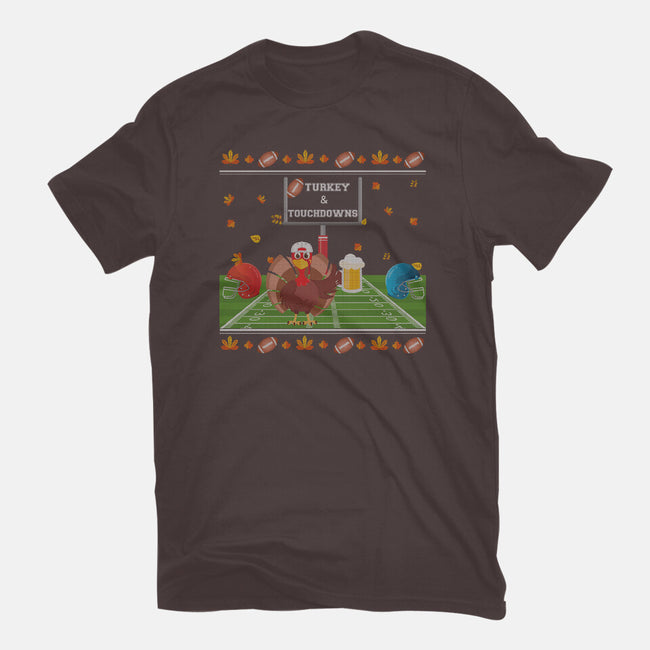 Turkey and Touchdowns-womens fitted tee-RivalTees