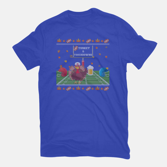 Turkey and Touchdowns-mens basic tee-RivalTees