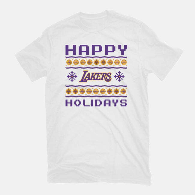 Happy Holidays-womens fitted tee-RivalTees