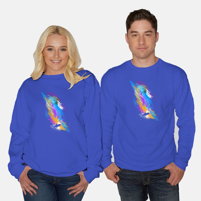 Space Surfin'-unisex crew neck sweatshirt-Frederic Levy-Hadida