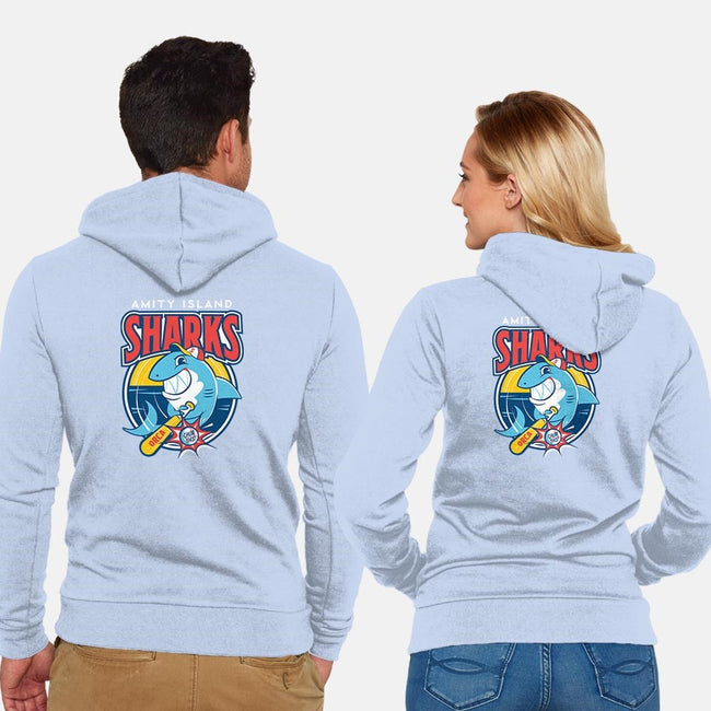 Amity Island Sharks-unisex zip-up sweatshirt-Dave Perillo