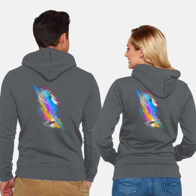 Space Surfin'-unisex zip-up sweatshirt-Frederic Levy-Hadida
