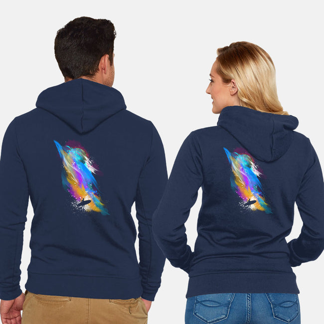 Space Surfin'-unisex zip-up sweatshirt-Frederic Levy-Hadida