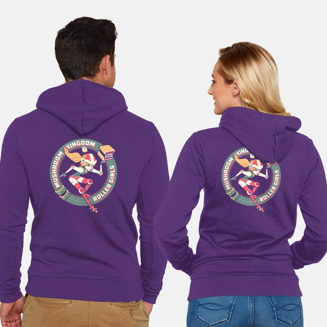 Mushroom Kingdom Roller Girls-unisex zip-up sweatshirt-Glen Brogan