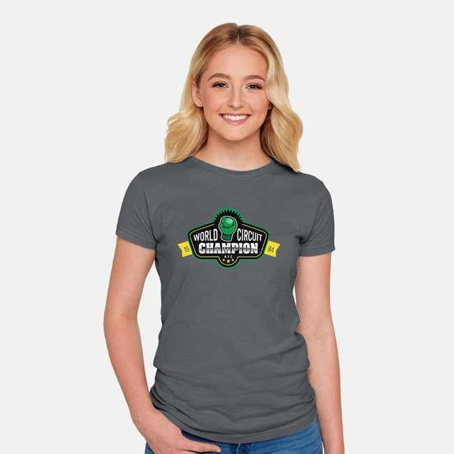 Little Boxing Champ-womens fitted tee-aflagg